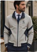 Men's Two-Tone Zip-Up Bomber Jacket
