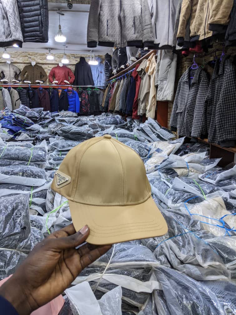 Beige Structured Baseball Cap with Triangle Badge