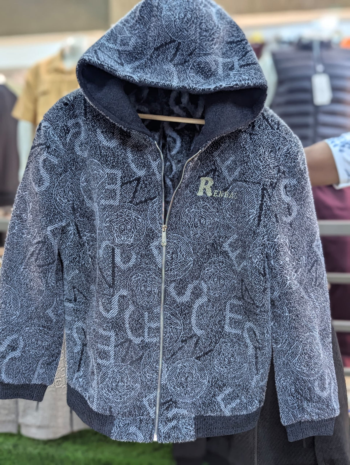 Men's Graphic Print Zip-Up Hoodie Jacket