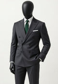 Men's Charcoal Double-Breasted Suit