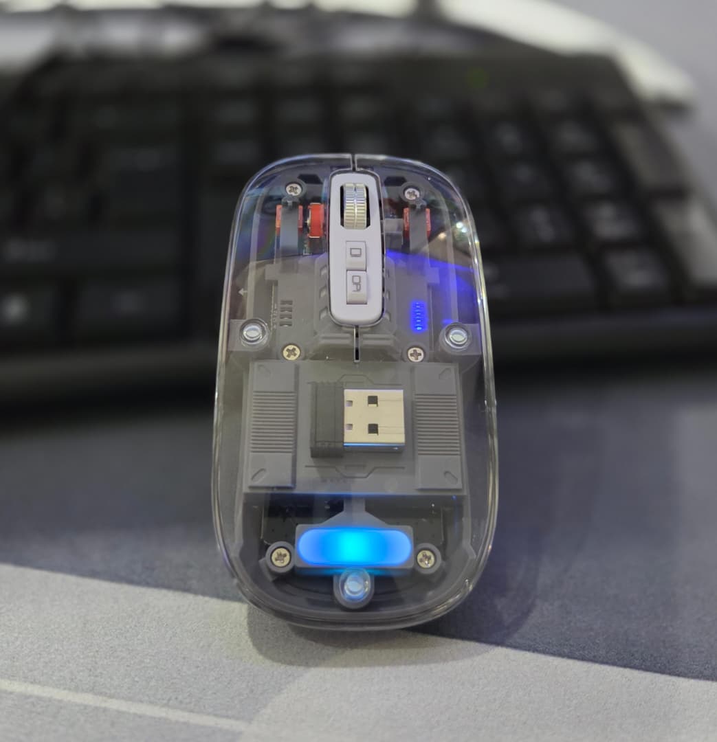 Classic Transparent Wireless Mouse with LED Light
