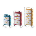 4-Tier Duck Drawer Storage Cabinet on Wheels