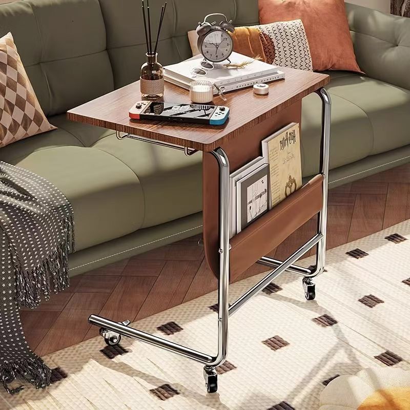 Mobile Side Table with Wheels