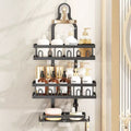 4-Tier Black Metal Shower Caddy Organizer