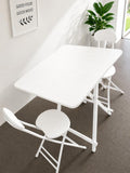 White Foldable Dining Table & 2 Chairs Set
