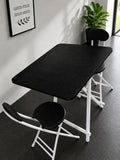 Square Foldable Dining Table & 2 Chairs 70×70cm - Black