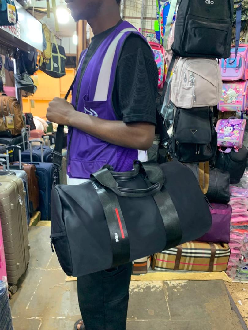Polo Black Duffel Gym Bag