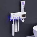 UV Toothbrush Sanitizer & Holder with Toothpaste Dispenser