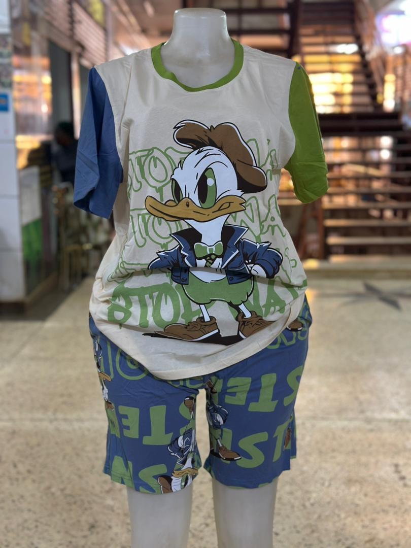 Ladies Cartoon Duck Loungewear Set