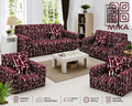 7 Seater Sofa Cover – Maroon Abstract Crack Print