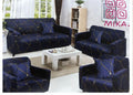 7 Seater Sofa Cover – Navy Gold Geometric