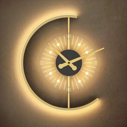 Crescent Moon LED Wall Clock