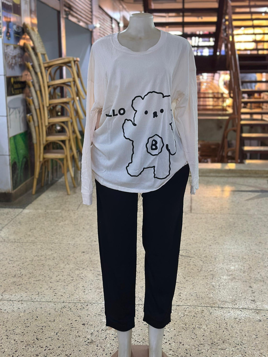 Ladies Hello Bear Loungewear Set