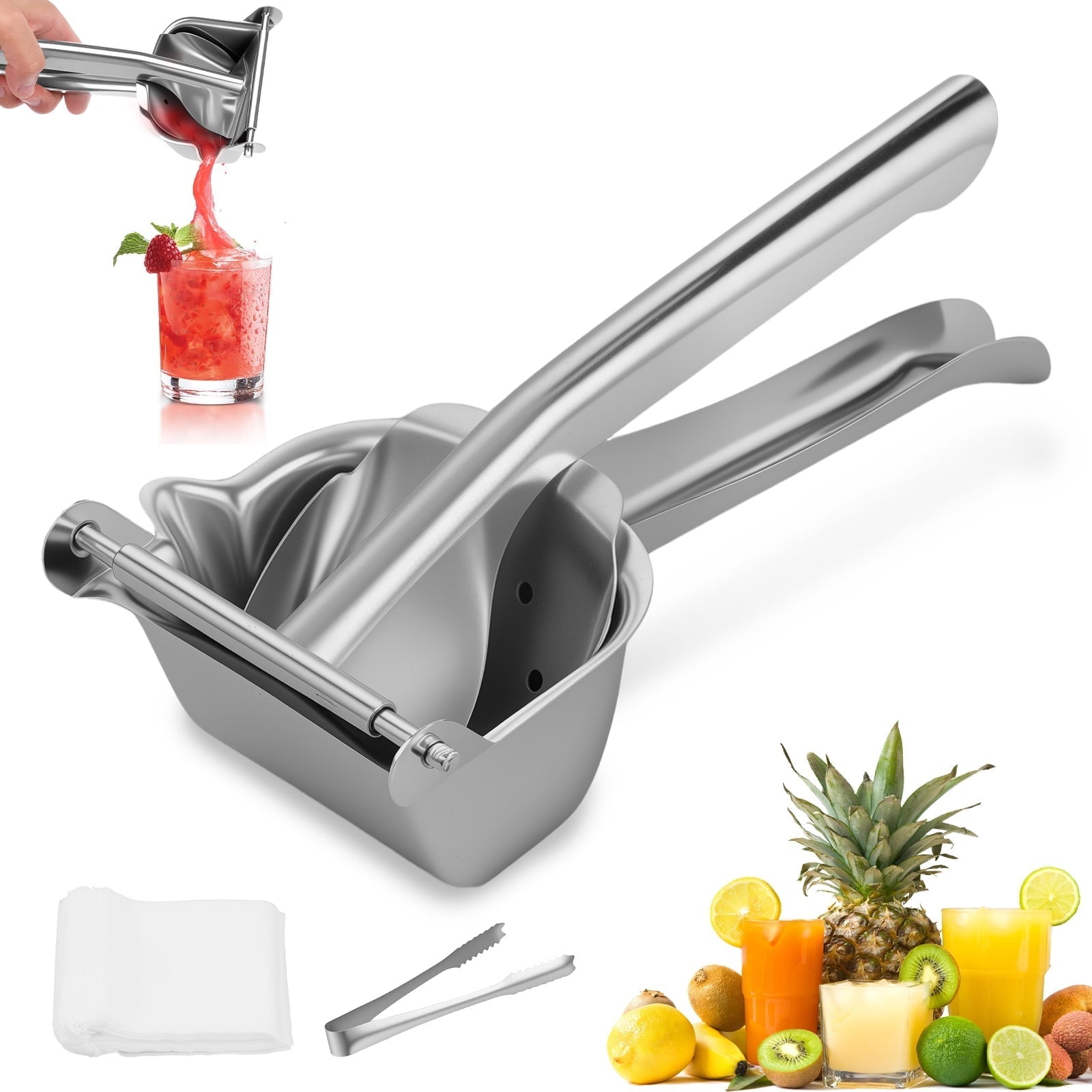 Stainless Steel Manual Fruit Juicer & Lemon Squeezer