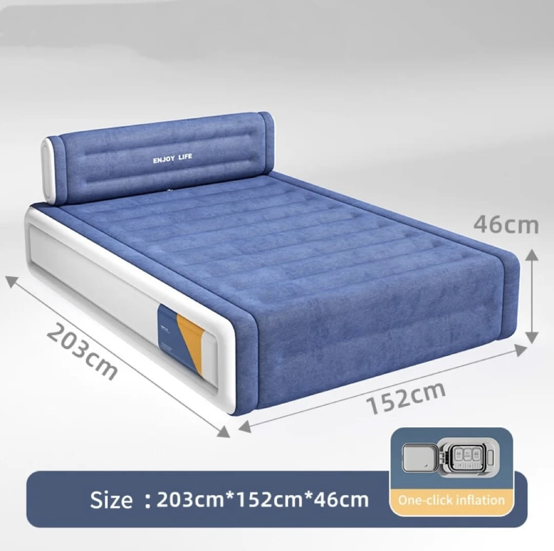 Enjoy Life Inflatable Air Bed with Headboard – Queen Size (203×152×46cm)