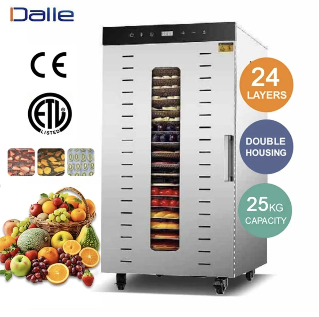 Dalle 24-Layer Commercial Food Dehydrator – 25kg Capacity, Double Housing