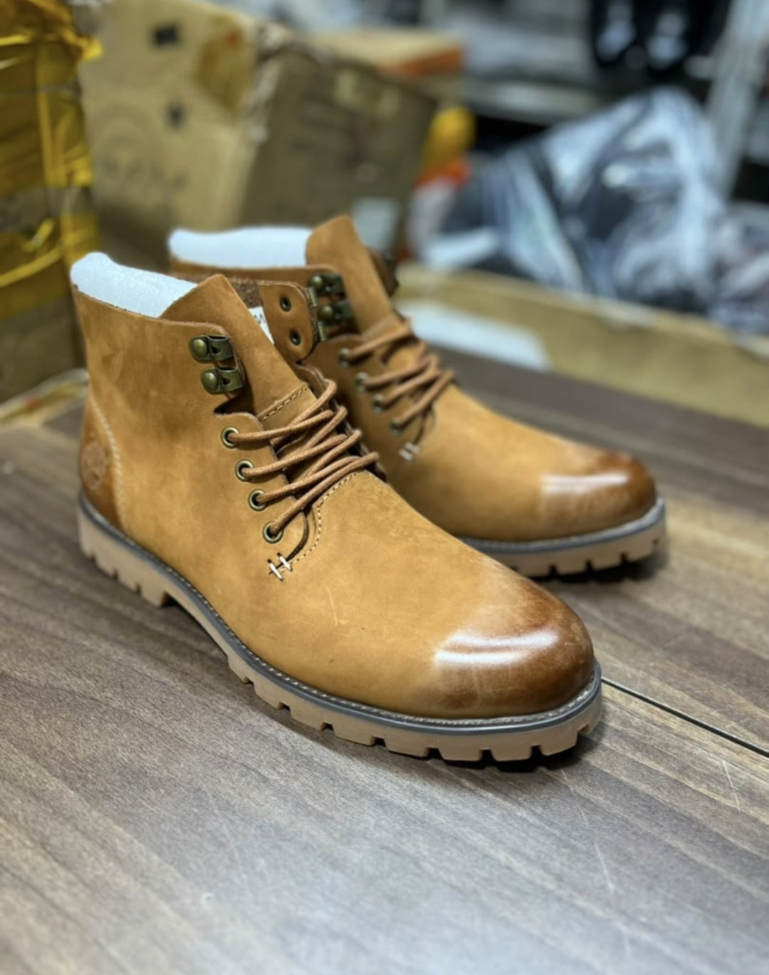 Men’s Tan Leather Ankle Boots