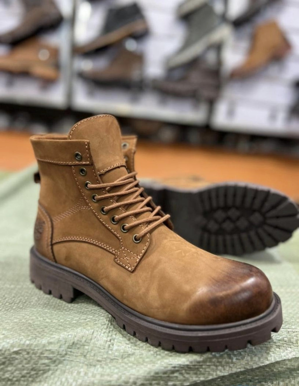 Men's Nubuck Lace-Up Ankle Boots