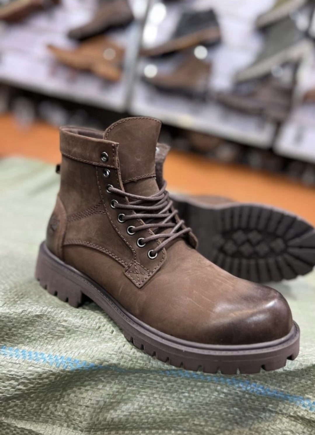 Men's Nubuck Lace-Up Ankle Boots
