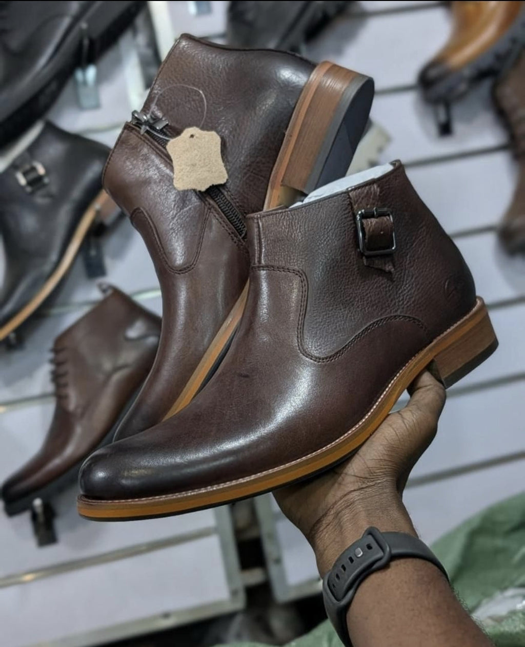 Men's Monk-Strap Zip Dress Boots