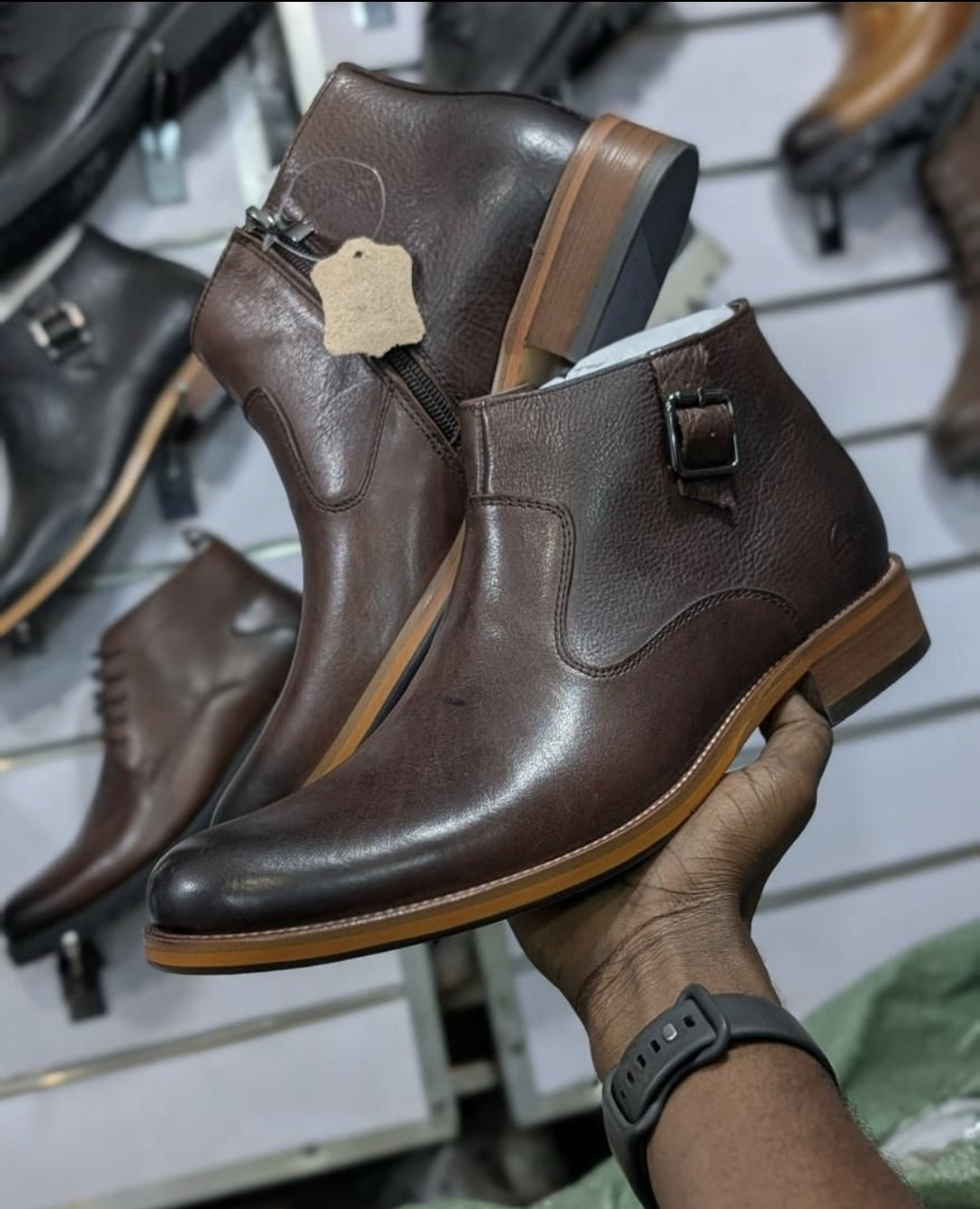 Men's Monk-Strap Zip Dress Boots