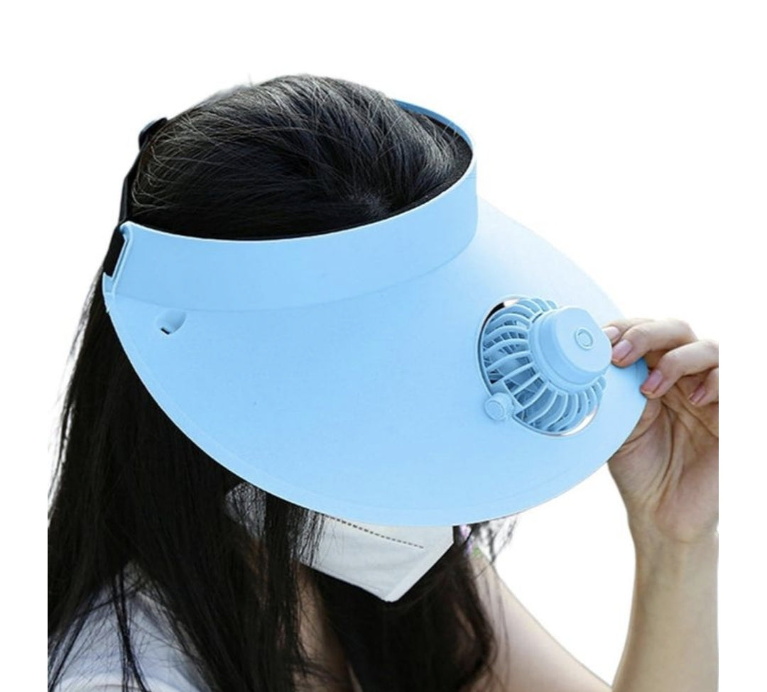 Sun Visor Cap with Built-in Fan