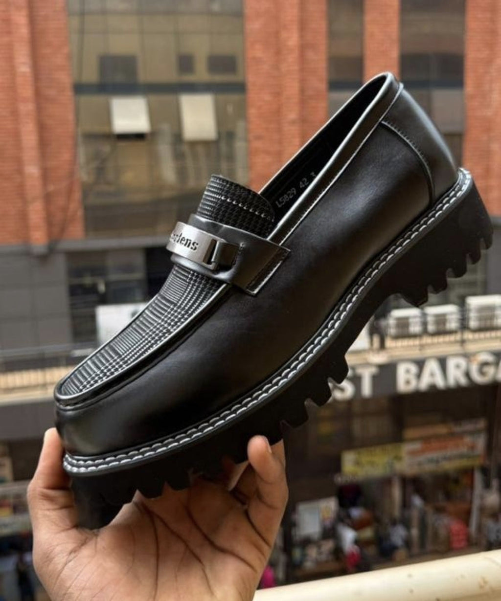 Black Leather Chunky Bit Loafer