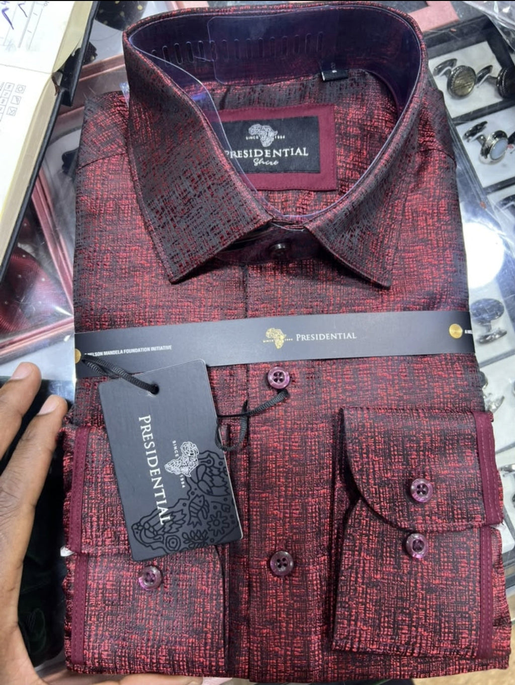 Presidential Men's Dress Shirt – Burgundy