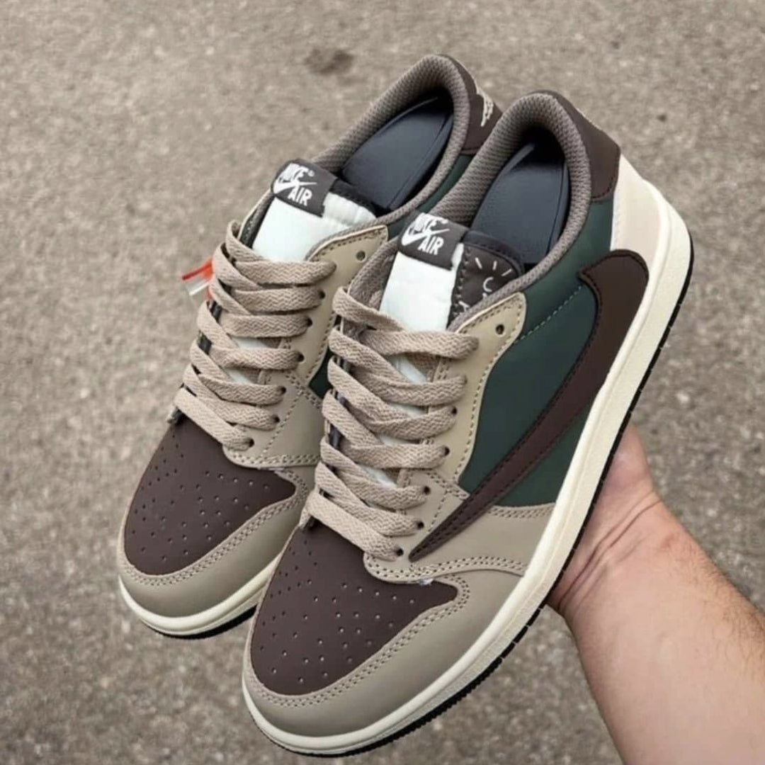 Air Jordan 1 Low – Taupe/Chocolate/Forest Green