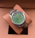Seiko Presage Green Textured Dial – Brown Leather Strap