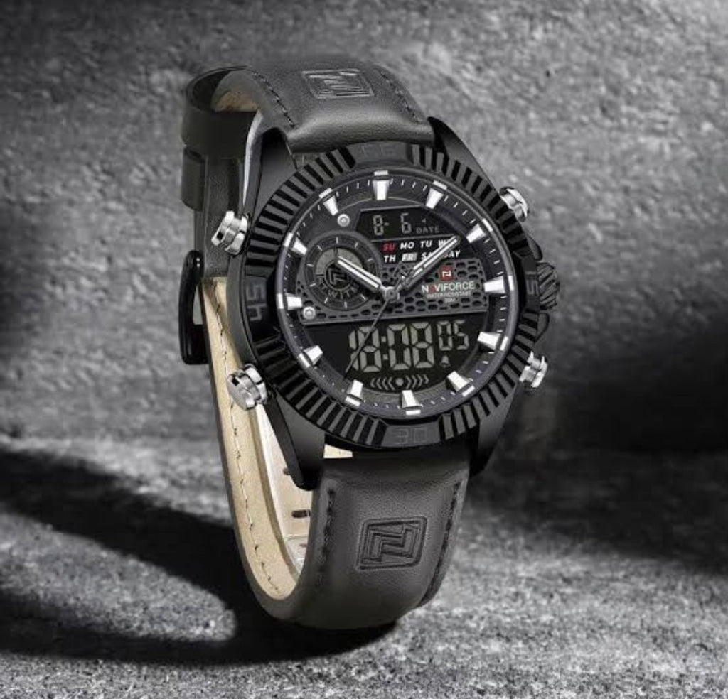 Naviforce Tactical Dual Display Watch – Leather Strap