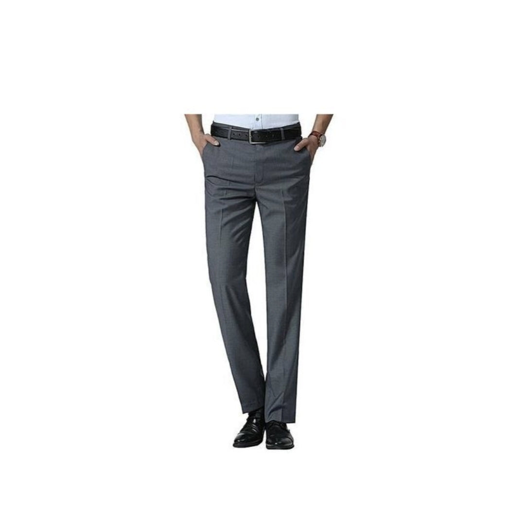 Men's Classic Grey Dress Trousers