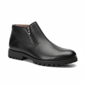 Men's Black Leather Zipper Ankle Boot