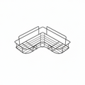 1pc Corner Wall Stick Organiser - Black Wire Shelf on White Background
