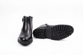 Black Leather Zip Ankle Boots