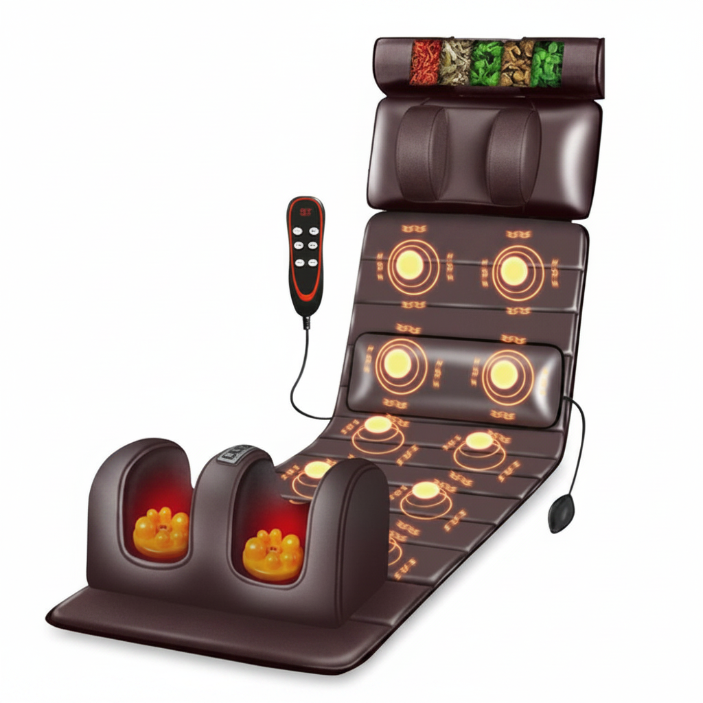 Full Body Massage Mat with Foot Massager & Remote