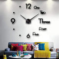3D DIY Giant Wall Clock – Frameless Modern Design