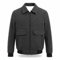 Men's Houndstooth Zip-Up Bomber Jacket