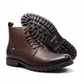 Timberland Dark Brown Pebbled Leather Lace-Up Boots