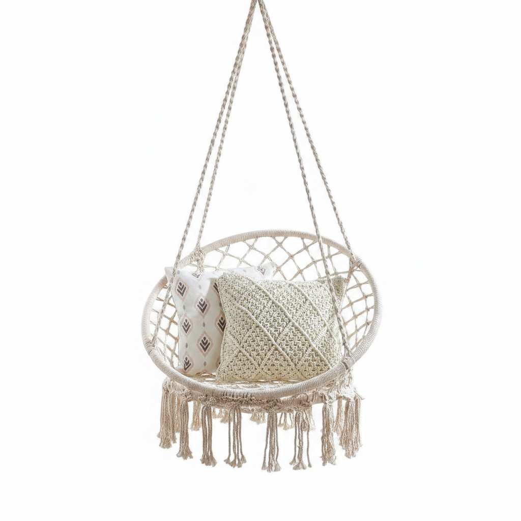 Bohemian Macrame Hanging Swing Chair