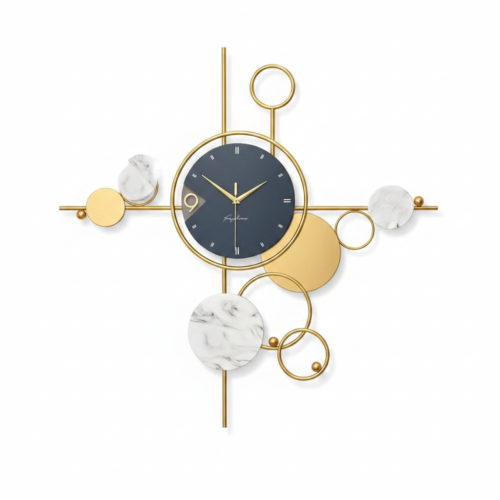Luxury Gold Geometric Wall Clock