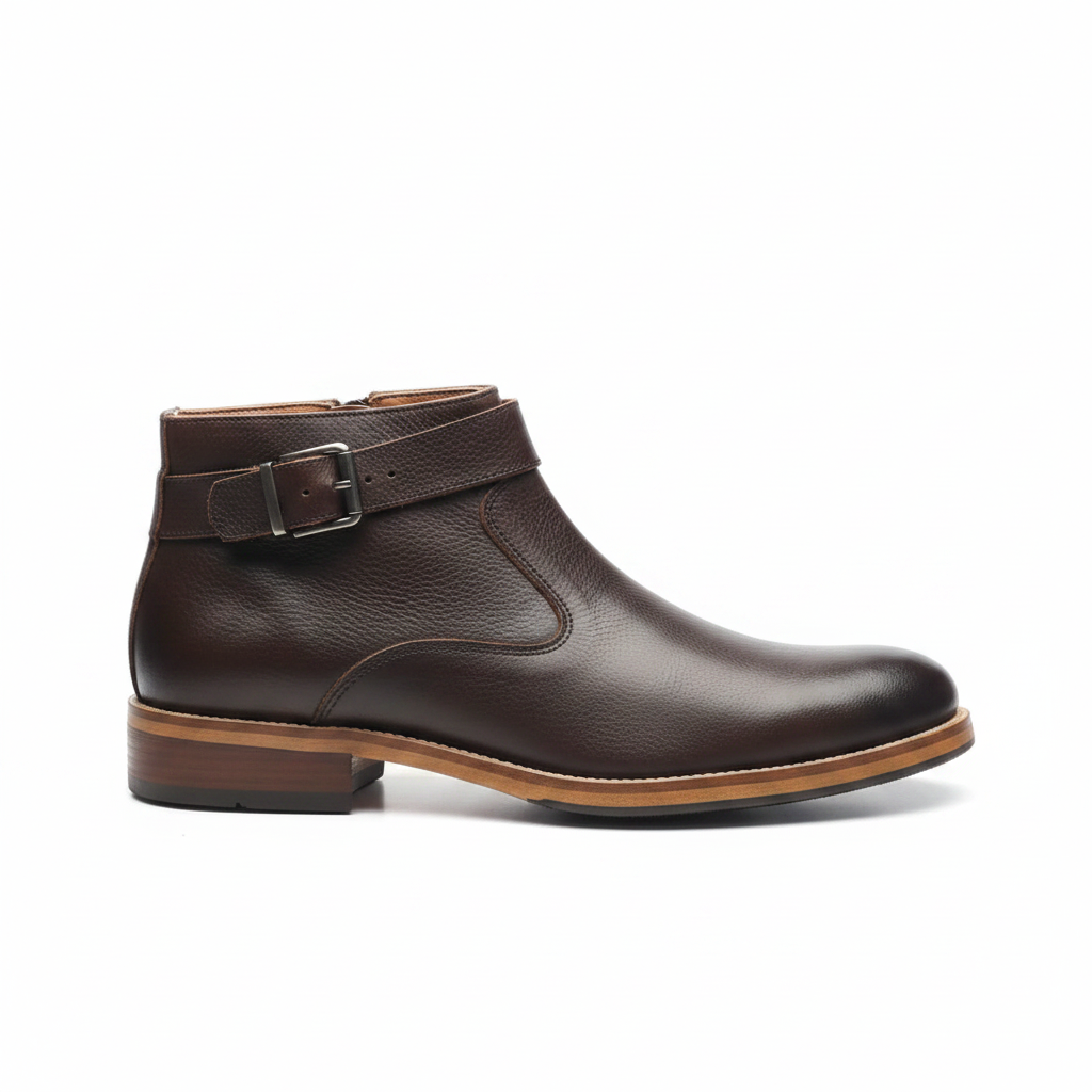 Men's Dark Brown Leather Ankle Boot