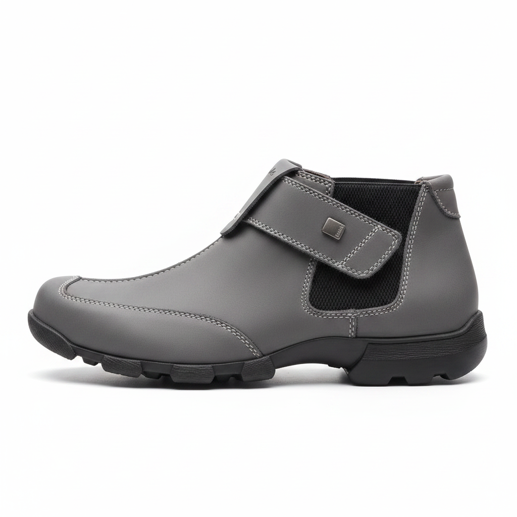 Clarks Grey Velcro Ankle Boots