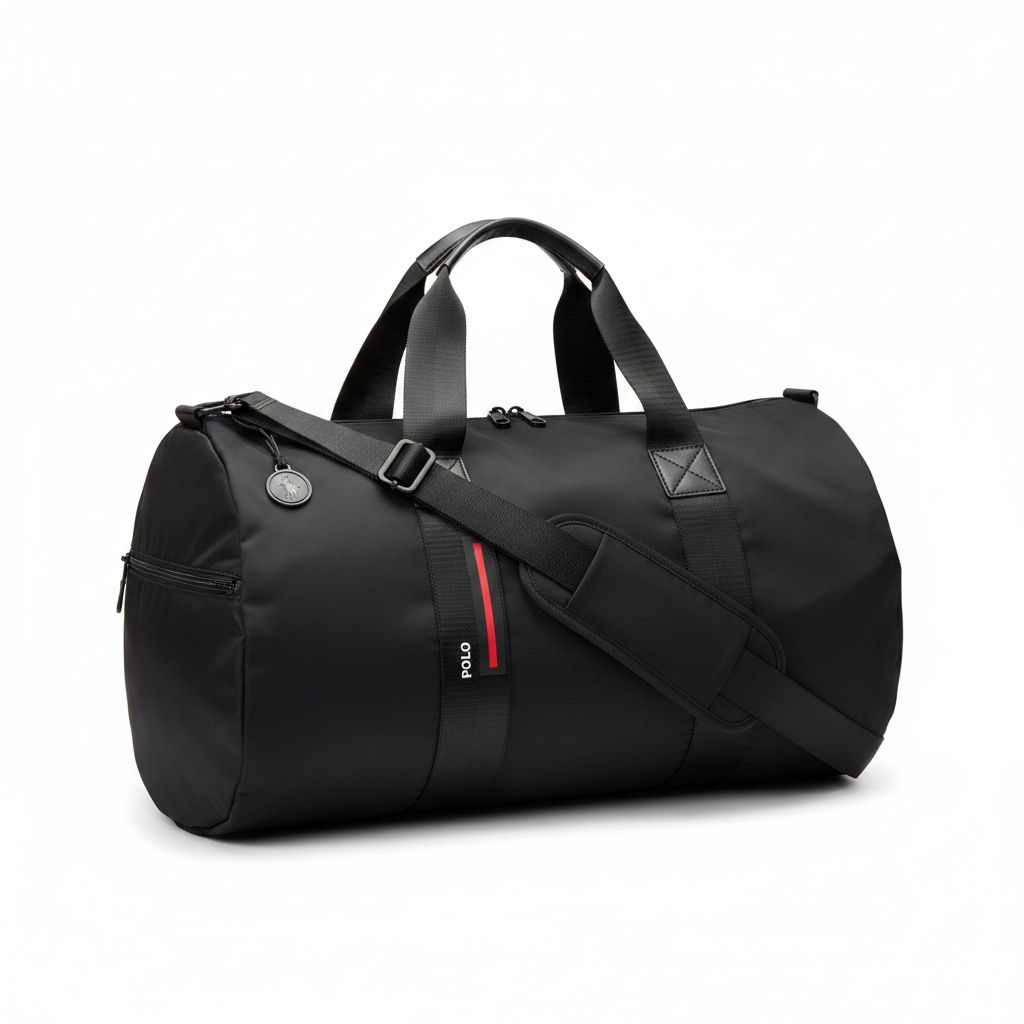 Polo Black Duffel Gym Bag