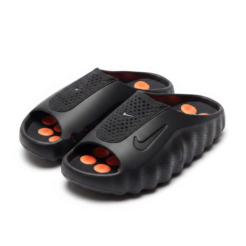 Nike Massage Slide Sandals Black/Orange