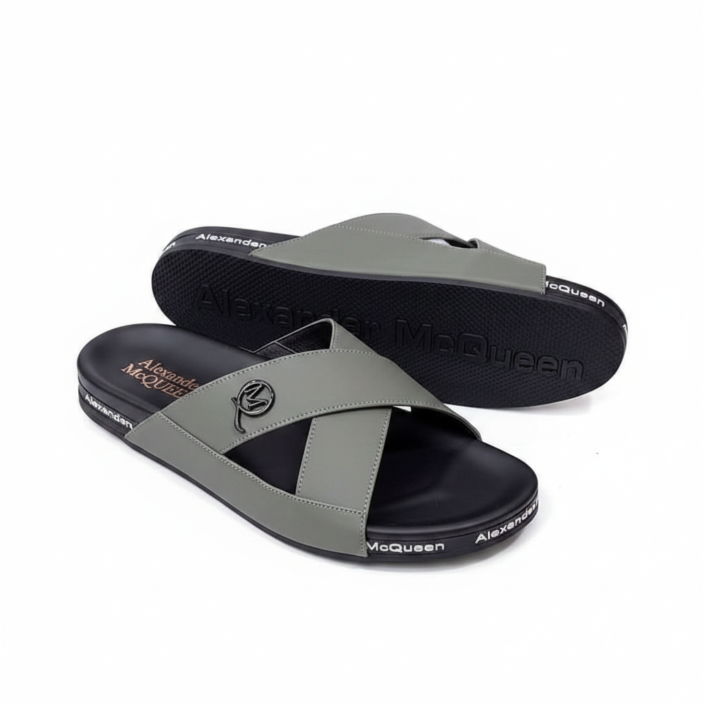 Alexander McQueen Cross-Strap Slide Sandals
