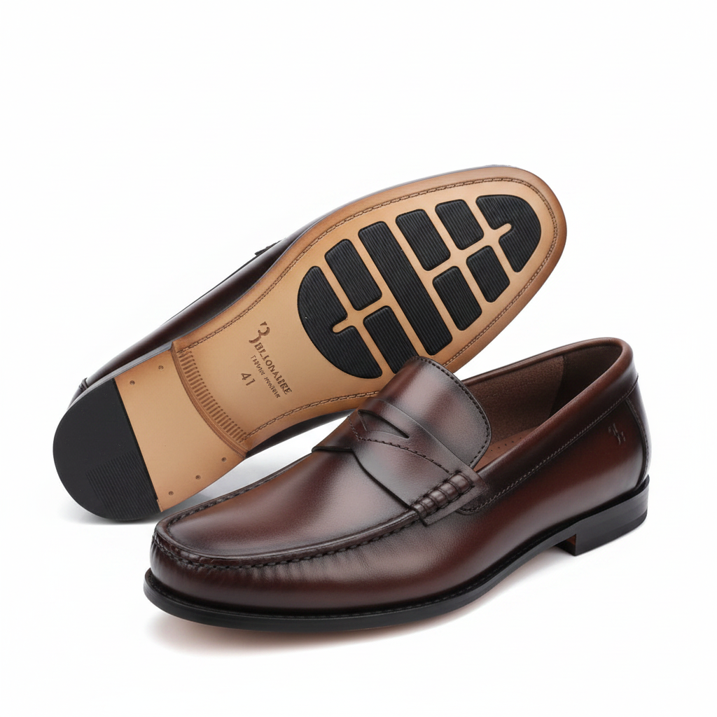 Men's Dark Brown Smooth Leather Penny Loafer