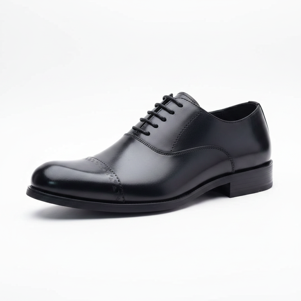 Men's Black Cap-Toe Oxford Dress Shoe