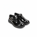 Crabkids Girls Black Patent T-Bar Buckle School Shoes