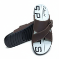 Clarks Men's Brown Cross-Strap Buckle Slide Sandals